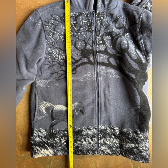 Mountain wear Sherpa lined fleece jacket with horses - western - Picture 10 of 11